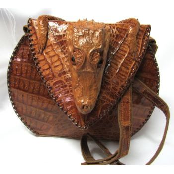 Buy & Sell vintage Cuba Alligator Leather Handbag &gt; Cuban Alligator Leather Womens Handbag Purse ...