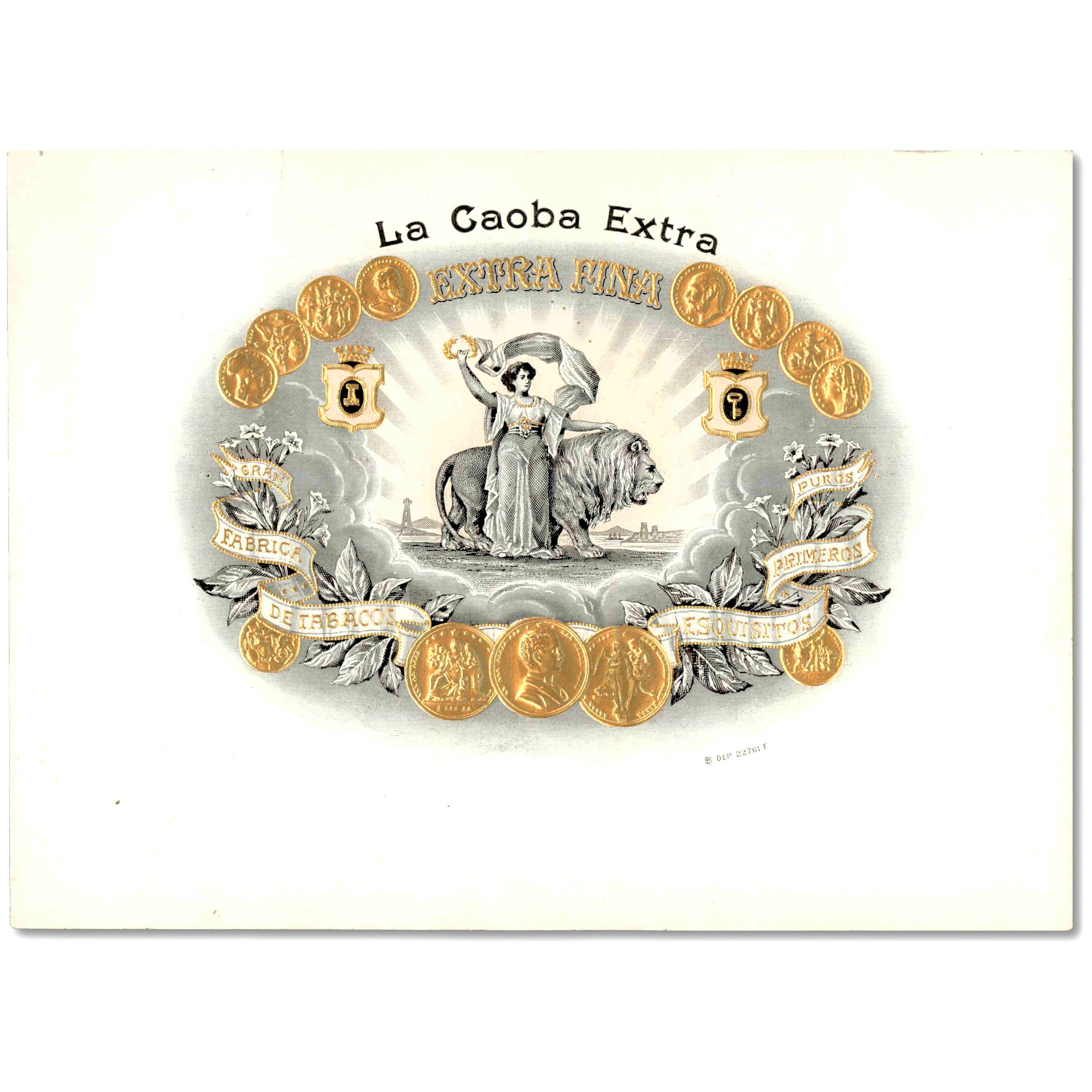 Details about   La Caoba typography black set of 2 labels original outer cigar box label 