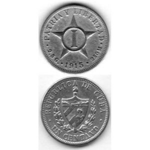 1915 1 Centavo Cuba Coin