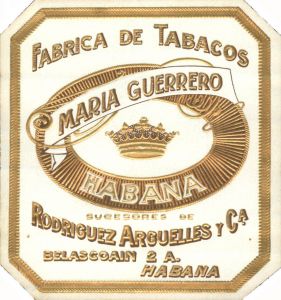 Maria Guerrero Cigar Box Label, Cuban