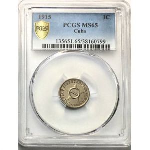 1915 Cuba 1 Centavo Coin MS64 PCGS