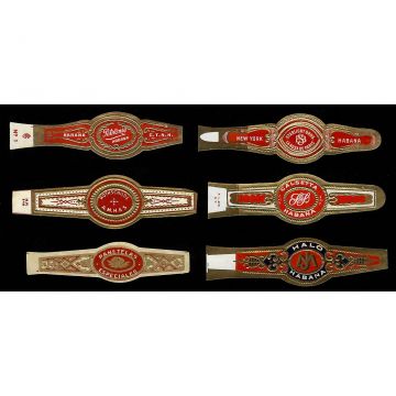 S379 set of 25 Similar 1920-1950 OLD HABANA VITOLAS Cigar Bands on Sale 