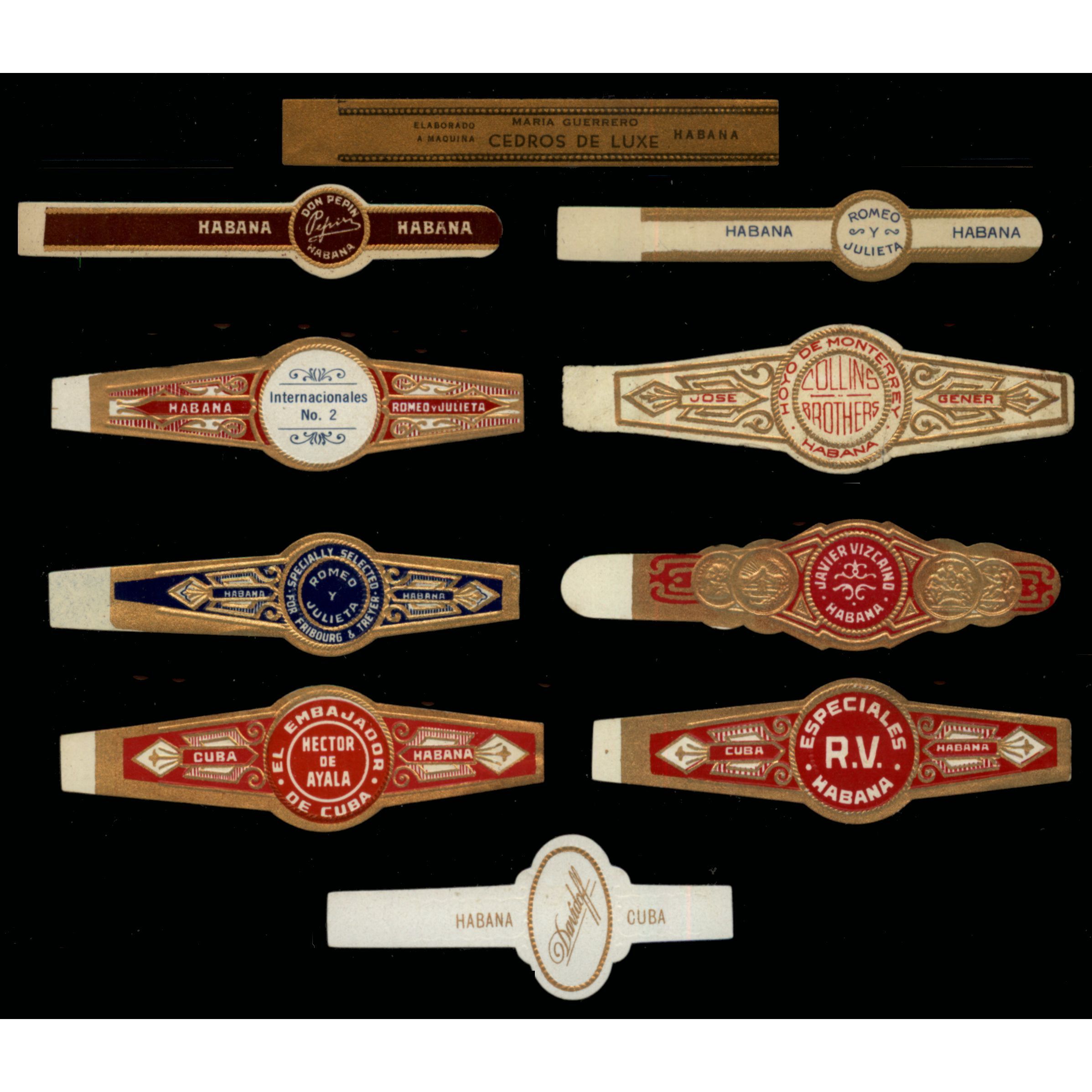 V100 1920-1950 OLD HABANA VITOLA 3 Different Collectible Cigar bands Sale 